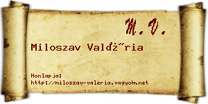 Miloszav Valéria névjegykártya